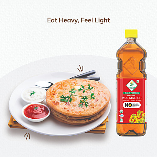 24 Mantra Organic Cold Pressed Mustard Oil, 1 L Bottle