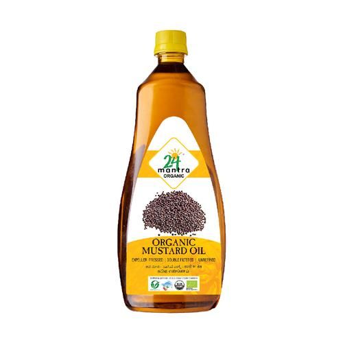 24 Mantra Organic Cold Pressed Mustard Oil, 1 L Bottle 