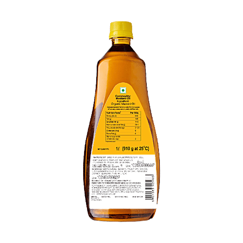 24 Mantra Organic Cold Pressed Mustard Oil, 1 L Bottle 