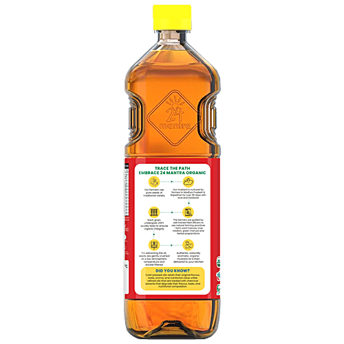 24 Mantra Organic Cold Pressed Mustard Oil, 1 L Bottle