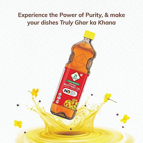 24 Mantra Organic Cold Pressed Mustard Oil, 1 L Bottle