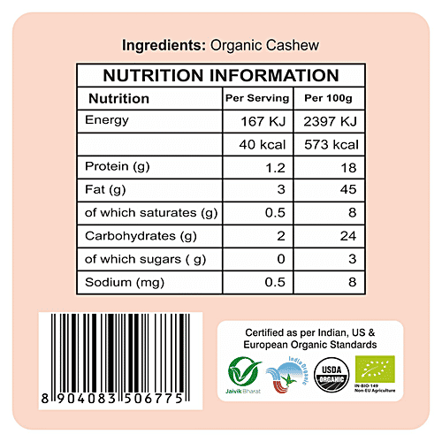 Buy 24 Mantra Organic Cashew Whole 100 Gm Pouch Online at the Best