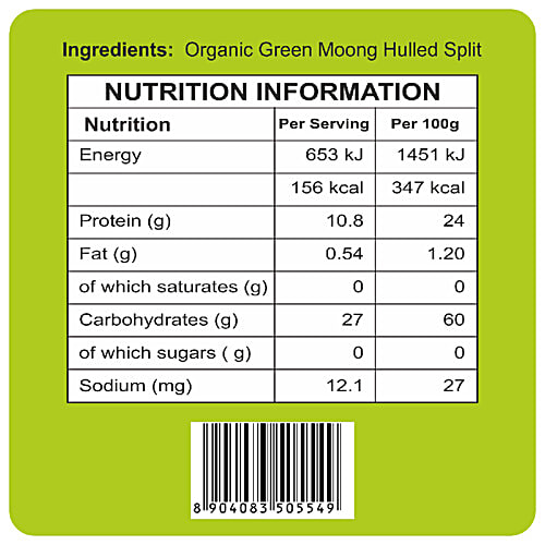 24 Mantra Organic Yellow Moong Dal/Hesaru Bele, 1 kg Pouch 