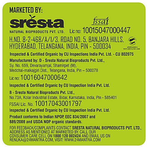 24 Mantra Organic Yellow Moong Dal/Hesaru Bele, 1 kg Pouch 