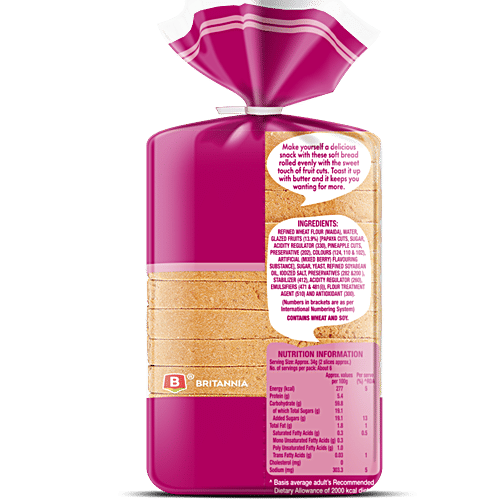 Britannia Fruit Bread, 200 g Pouch No Palm Oil