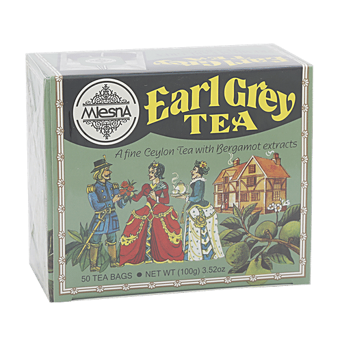 Mlesna Tea Bags - Earl Grey, 50 Ba g x 2 g Each 100 gm Added Natural & Nature Identical Flavour