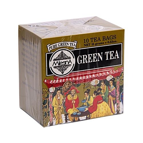 Mlesna Tea Bags - Pure Green Tea, 10 Bag x 1.5 gm Each 15 gm 