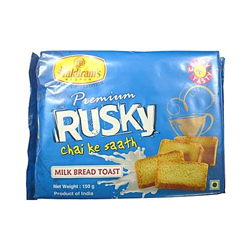 Haldiram's Premium Rusky Milk Bread Toast, 150 g Pouch Crispy & Tasty
