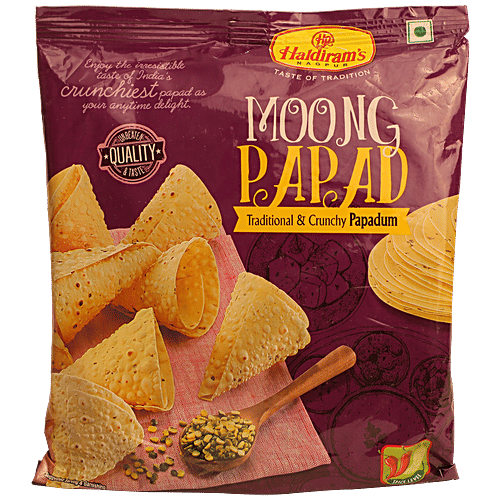 Haldiram's Papad - Moong, 200 g Pouch Zero cholesterol