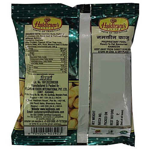 Haldiram's Kaju - Salted, 35 g Pouch Zero Cholesterol