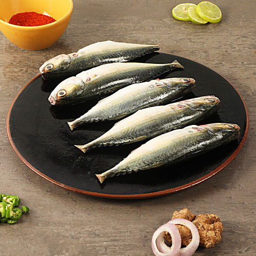 Buy fresho! Mackerel Fish Medium, Whole Cleaned, Preservative Free, 6