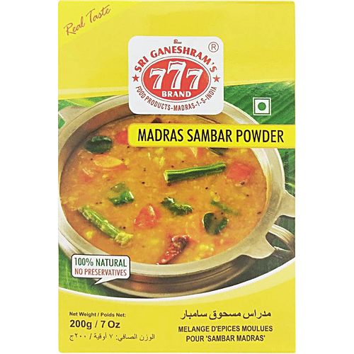 777 Madras Sambar Powder, 200 g Pouch No Preservatives