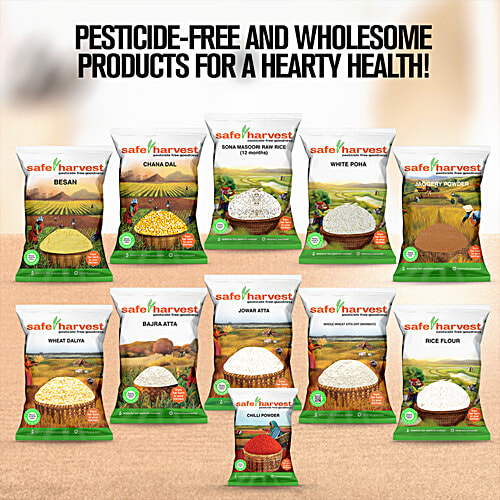 Safe Harvest Sona Masuri Raw Rice/Akki - 12 Months, Pesticide Free, 5 kg  Pesticide Free