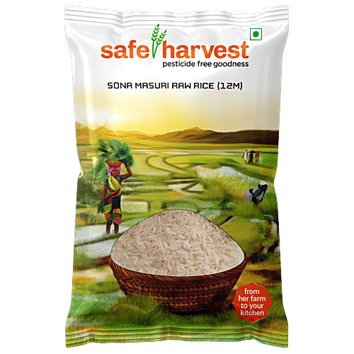 Safe Harvest Sona Masuri Raw Rice/Akki - 12 Months, Pesticide Free, 5 kg  Pesticide Free