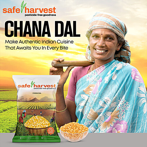 Safe Harvest Chana Dal/Kadale Bele, 500 g Pouch Pesticide Free