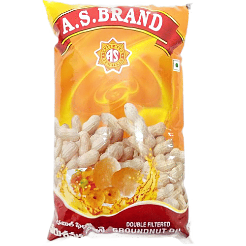 Buy A S Brand Groundnut Oil Double Filtered 1 Ltr Pouch Online at the