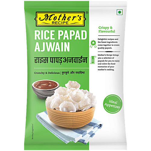 Mother's Recipe Rice Papad - Ajwain, 75 g Pouch 