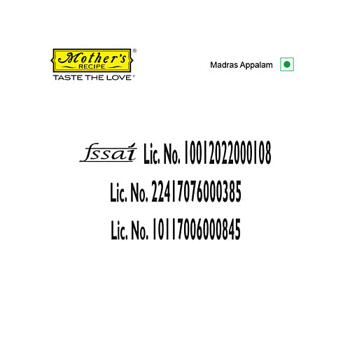 Mother's Recipe Madras Appalam, 100 g Pouch Fresh & Crispy