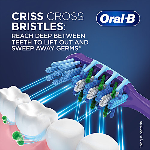 Oral-B Criss Cross Gum Care Toothbrush - With Extra-Long Power Tip Bristles, Soft, 2 pcs (Buy 2 Get 2 Free) Extra-Long Power Tip Bristles