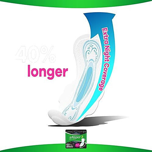 Whisper  Sanitary Pads - Ultra Nights XL+ Wings, 30 Pads  