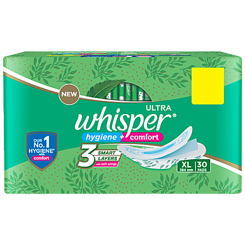 Buy Whisper Sanitary Pads Ultra Clean Xl Wings 30 Pads Online At Best