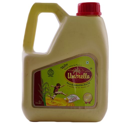 Umbrella Physically Refined Rice Bran Oil - Naturally in Oryzanol, 2 L  100% Pure
