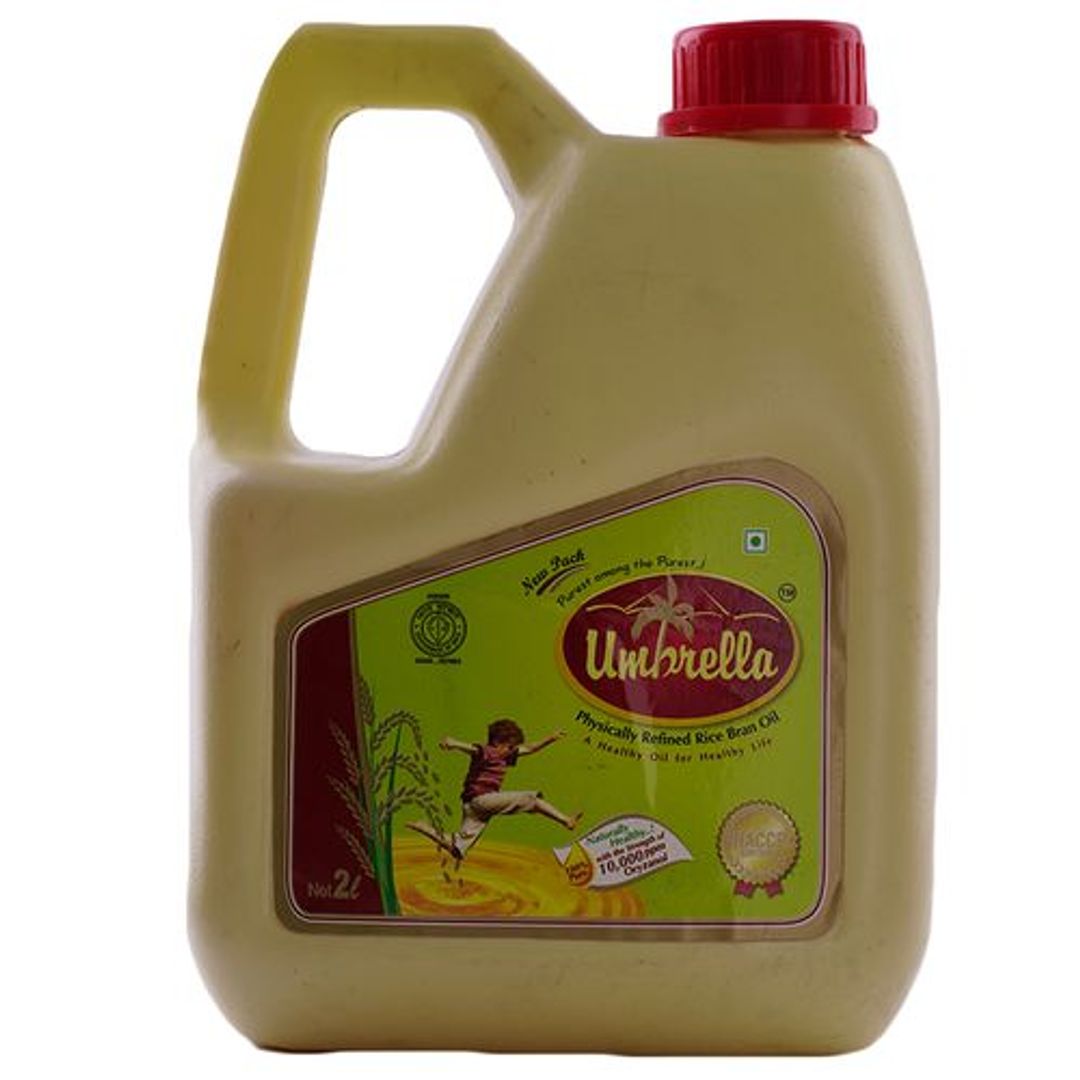 Umbrella Physically Refined Rice Bran Oil - Naturally in Oryzanol, 2 L 