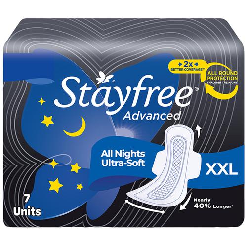 Buy Stayfree Sanitary Pads Advanced All Nights Soft Ultra Thin Xl With  Wings 7 Pads Online At Best Price of Rs 100 - bigbasket