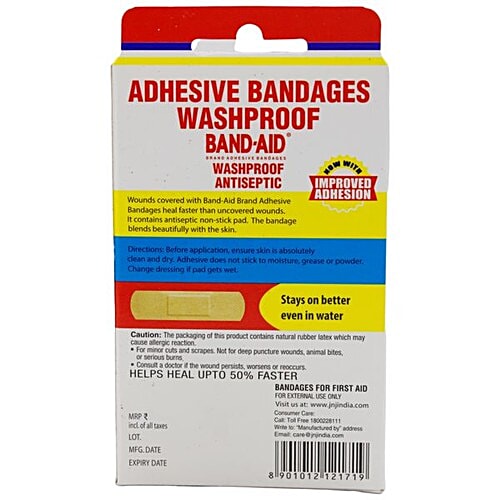 Johnson & Johnson Band Aid - Antiseptic, Washproof, 10 pcs  