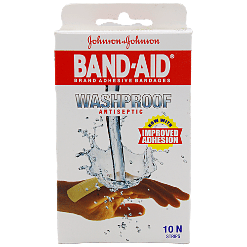 Johnson & Johnson Band Aid - Antiseptic, Washproof, 10 pcs  