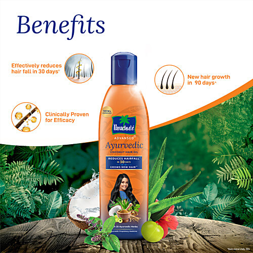 Parachute  Advansed Ayurvedic Coconut Hair Oil for Hair Fall Control & Hair Growth, 300 ml Bottle Ayurvedic Proprietary Medicine