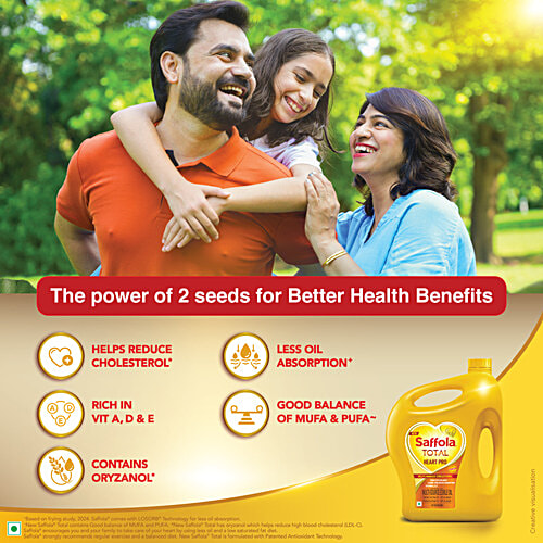 Saffola Total Edible Oil - Heart Pro, Power Of 6, 4.55 kg Jar
