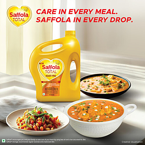 Saffola Total Edible Oil - Heart Pro, Power Of 6, 4.55 kg Jar
