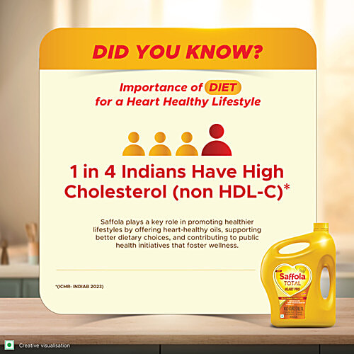 Saffola Total Edible Oil - Heart Pro, Power Of 6, 4.55 kg Jar