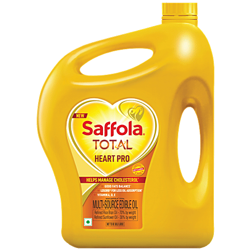 Saffola Total Edible Oil - Heart Pro, Power Of 6, 4.55 kg Jar