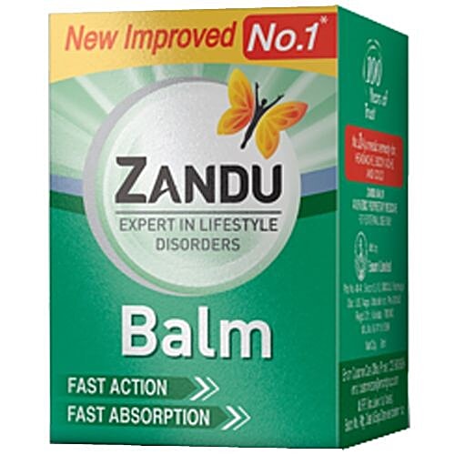 Zandu Balm - Effective Relief From Headache, Body Pain, Sprain & Cold, 8 ml Bottle Fast Action