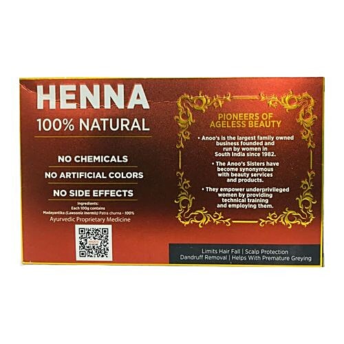 Buy Anoos Henna Pack Naturals 100 Gm Carton Online at the Best Price of