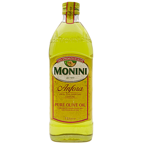 Monini Anfora Olive Oil - Pure, 1 L Bottle Free From Argemone Oil