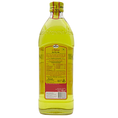 Monini Anfora Olive Oil - Pure, 1 L Bottle Free From Argemone Oil