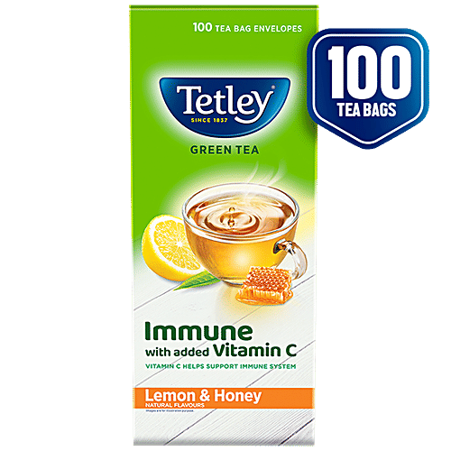 Tetley Green Tea Immune With Added Vitamin C, Lemon & Honey, 150 g (100 Bags x 1.5 g each) 