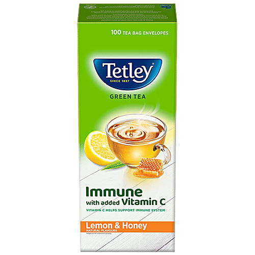 Tetley Green Tea Immune With Added Vitamin C, Lemon & Honey, 150 g (100 Bags x 1.5 g each) 