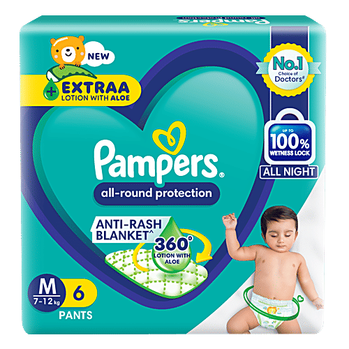 Pampers Diaper Pants - All-Round Protection, Medium, 7-12 kg, 6 pcs