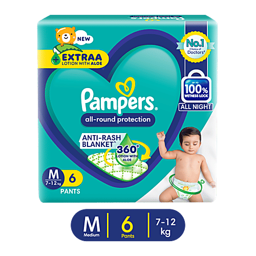 Pampers Diaper Pants - All-Round Protection, Medium, 7-12 kg, 6 pcs