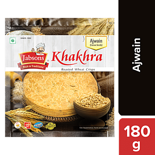 JABSONS Khakhra - Ajwain, 180 g  
