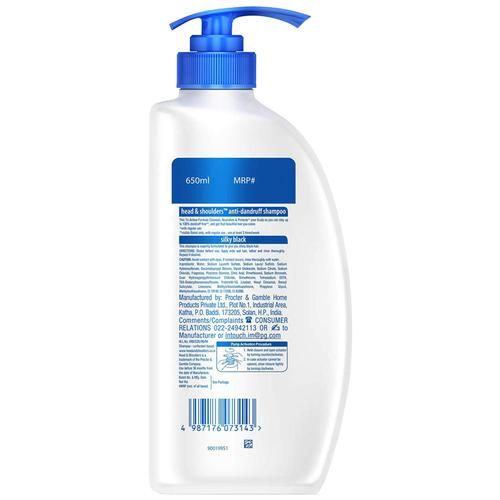 Head & shoulders Silky Black Anti-Dandruff Shampoo - Leaves Hair Shiny & Radiant, 650 ml Bottle 