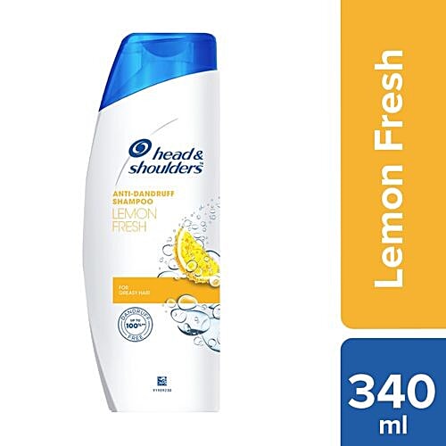 Head & Shoulders Lemon Fresh Anti-Dandruff Shampoo - For Greasy Hair, Upto 100% Dandruff Free, 340 ml Bottle 