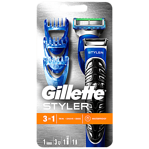 Gillette Fusion Proglide 4-in-1 Styler for Trimming  Shaving  Beard Edging  Body Hair Trimming, 1 pc  3 in 1 Trim, Shave & Edge