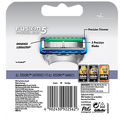 Gillette Fusion Proglide - Flexball Manual Shaving Razor Blades Cartridge, 8 pcs  