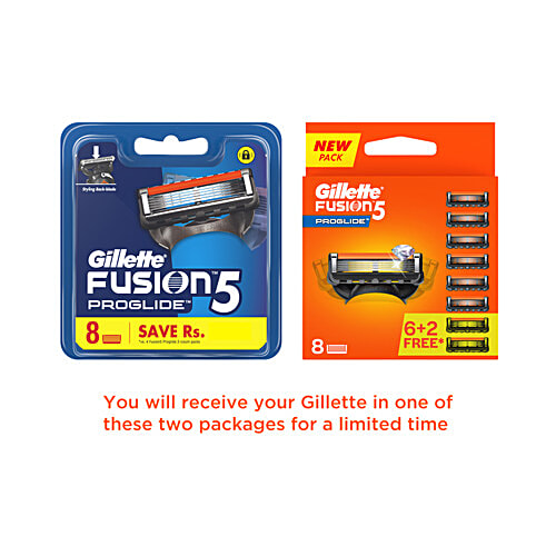 Gillette Fusion Proglide Blades For MenPerfect Shave & Beard ShapePack of 8 Cartridges, 8 pcs 5 Precision Blades, Precision Trimmer