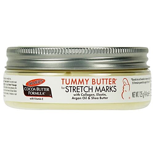 Palmer's Stretch Marks Tummy Butter - Collagen, Elastin, Argan Oil, Shea Butter with Vitamin E, 125 g Jar Free of Mineral Oil & Parabens
